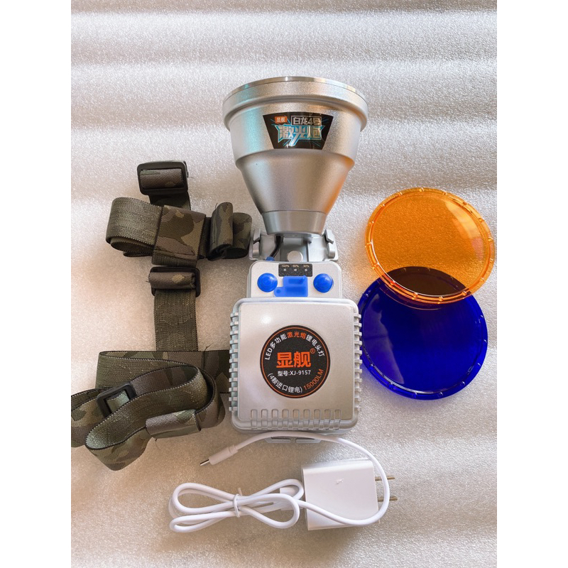 Đèn pin đội đầu Xj9157 bản nâng cấp của đèn xj9158 chiếu xa 500-1000m kèm 2 len đổi màu, sạc ngược l