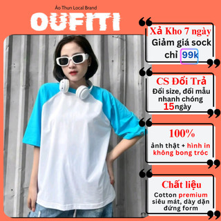 Áo Thun Trơn Raglan Unisex Form Rộng Local Brand OUFITI Chất Cotton 2 Chiều  Cổ Tròn OF29