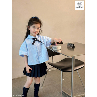 Set váy bé gái cổ nơ mls