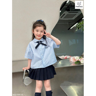 Set Váy Bé Gái Cổ Nơ MLS