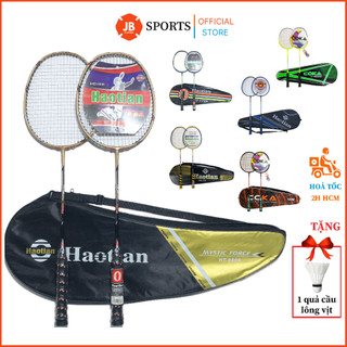 Bộ vợt cầu lông chính hãng haotian 8805, cặp vợt cầu lông tốt nhẹ dây căng trợ lực