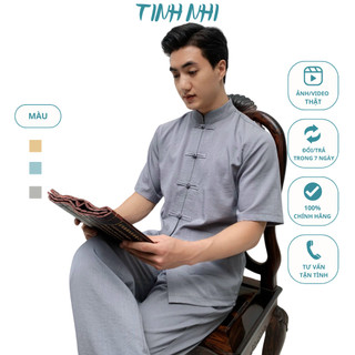 Đồ lam đi chùa bộ pháp phục nam TINHNHI sang trọng lịch sự N01