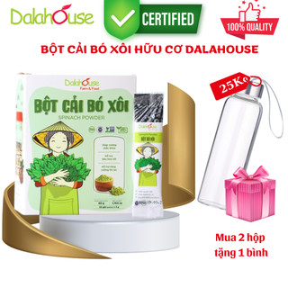 Bột cải bó xôi dalahouse - bột rau organic sấy lạnh dalahouse nguyên chất 100% - hộp 20 gói