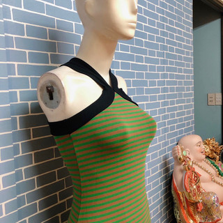đầm thun xanh sọc ngang H&M
