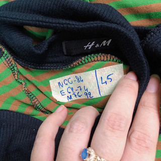 đầm thun xanh sọc ngang H&M