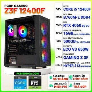 [Mã SPHACL7 giảm 6% đơn 1TR2] Bộ máy tính I5 12400F B760M 16G 500G 650W 4060 8G 36T