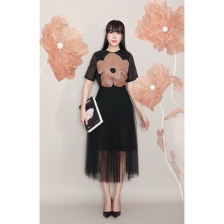 Set váy lưới áo hoa nổi sang trọng - Angel V