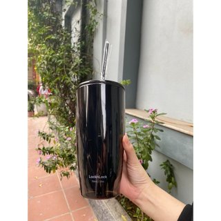 Ly nhựa 2 lớp Lock&Lock kèm ống hút HAP507