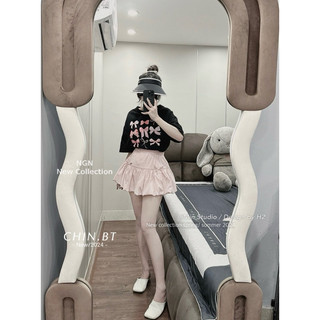 Set áo nơ mix chân váy hồng