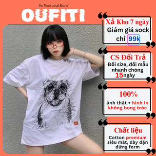 Áo Thun Unisex Form Rộng Nam Nữ OUFITI Local Brand áo phông trắng đen Cotton 4 Chiều OF18