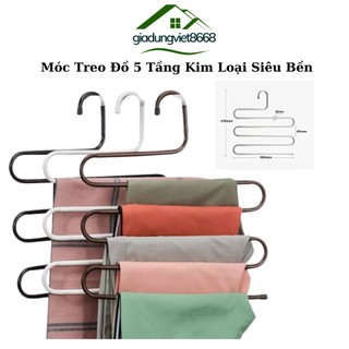 Móc Treo Quần Áo Đa Năng, Móc Treo Đồ 5 Tầng Kim Loại Siêu Bền Chịu Lực Tốt, Móc Treo Đồ Thông Minh Gấp Gọn