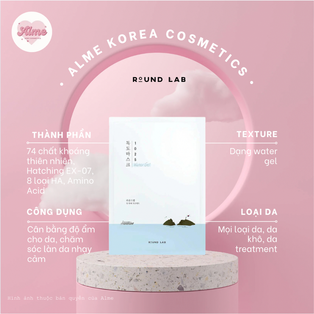 [CHÍNH HÃNG]Mặt nạ dưỡng da Round Lab 1025 Dokdo Hydrating Water Gel Mask