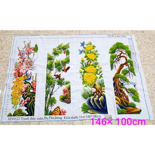 (KHO SỈ)  Tranh thêu chữ thập tứ quý thành phẩm LV3072 LV3026 LV3236 LV3282 223046 mn0135 - đã thêu