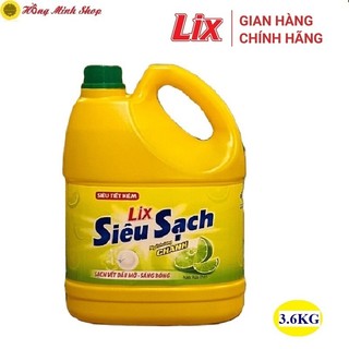 Nước rửa chén Lix siêu sạch 3,6kg hương chanh thơm thanh mát