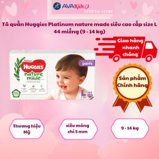 Tã quần Huggies Platinum nature made siêu cao cấp size L 44 miếng