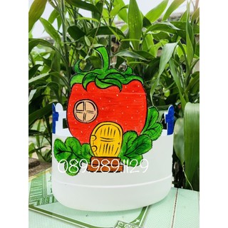 Đồ dùng chậu trồng hoa hình quả tái chế từ can nhựa, chai nhựa