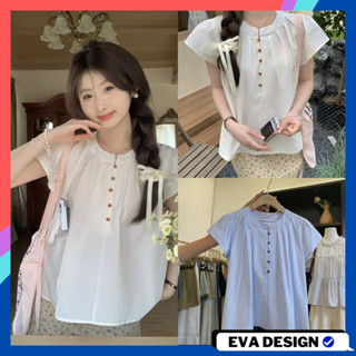 Áo Sơ Mi Cổ Tròn Cánh Tiên Phối Cúc Dành Cho Nữ SM23,Áo Sơ Mi Cổ Tròn Phong Cách Hàn Quốc Dễ Phối Đồ Mặc Đi Chơi Đi làm