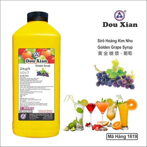 Siro Douxian hoàng kim Nho 2.5kg