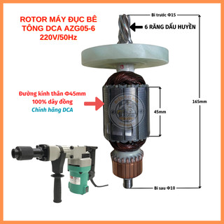 Rotor đục dca azg05-6 6 răng 220v - tặng chổi than
