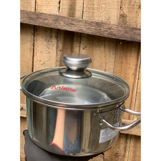 Nồi inox size 18cm, 24cm nắp kính đáy từ