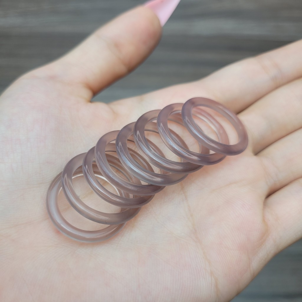 Q738 Nhẫn Ngọkc Agte màu trà đeo sang bá cháy - Phong Thủy TUDO