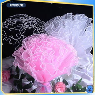 Voan ngọc bó hoa , Lưới voan sóng ngọc gợn sóng kiểu Hàn Quốc dài 3,6m - Nivihouse