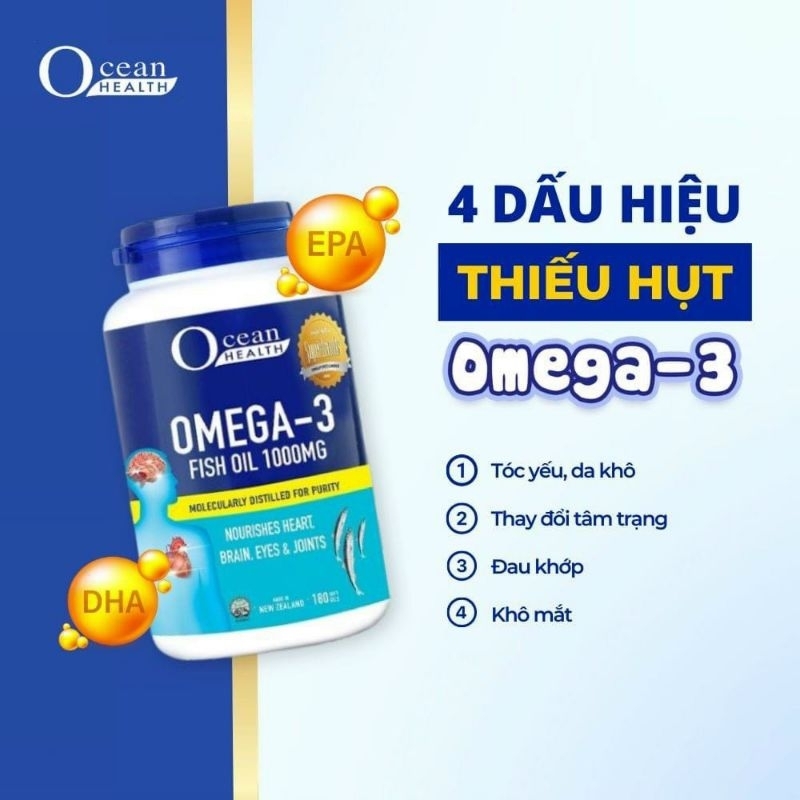 #Combo Dầu Cá Omega3 fish oil Vitamin #D3 - Ocean Health - #Omega369 1000mg viên dầu cá cho bé omega 3 omega 369 7