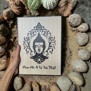 Tranh gỗ chủ đề phật pháp , tranh hình đức phật , nam mô a di đà phật