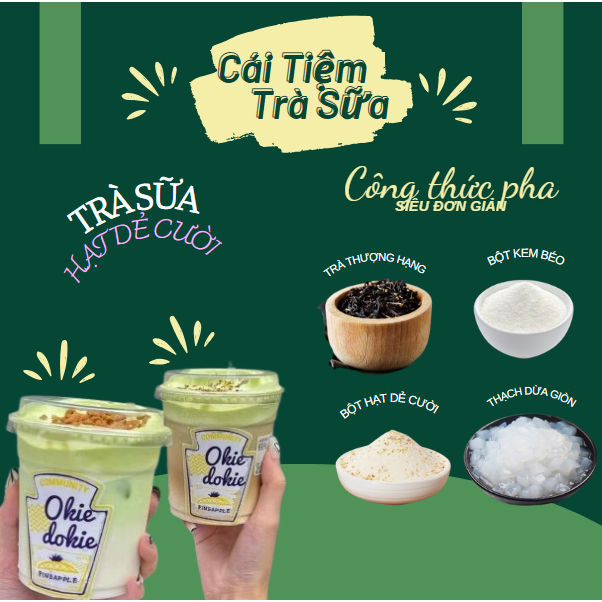Set trà sữa tự pha tại nhà - Trà sữa Hạt dẻ cười ( Set 10-15 cốc )