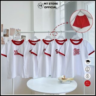 Áo thun thái in hình Viền Đỏ form boxy Unisex nam nữ MT STORE chất vải mềm mịn, siêu mát đơn giản dê thương - Dưới 65kg