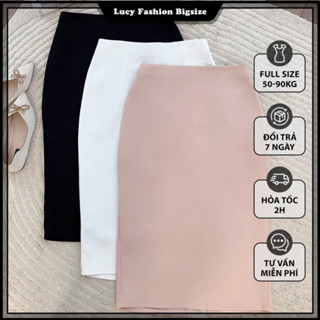 Chân váy Bigsize nữ đi chơi sang chảnh kiểu bút chì xẻ sau chất mềm mịn 50-90 kg - LUCY Bigsize (CT23-163)