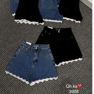 Quần sooc jeans viền chân ren hàng QCL1