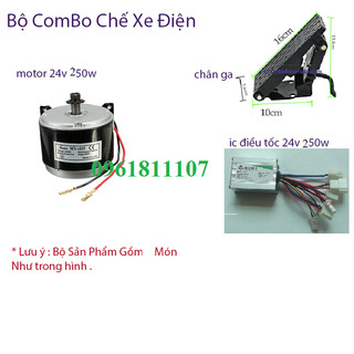 Combo chế xe điện motor 24v 250w, chế xe diện động cơ 24v 250w, motor xe điện 24V 250W