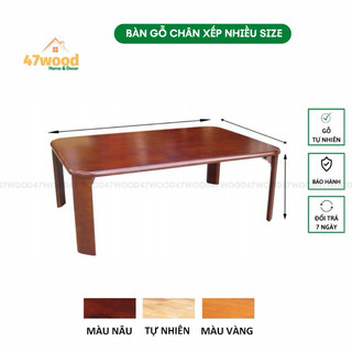 Bàn gỗ đa năng chân xếp gọn nhiều size BM47 - Bàn trà chân gập gọn 47wood