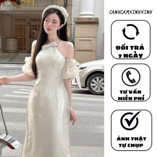 Áo dài cách tân xinh xắn màu trắng