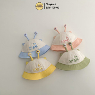 Mũ vành tròn dễ thương chống nắng cho bé trai bé gái từ 0-3 tuổi họa tiết hoạt hình ốc sên,chú ếch đáng yêu dễ thương
