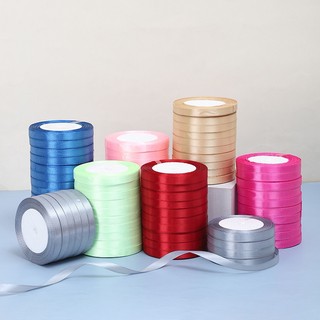 ￼Ruy băng lụa vải satin 1cm làm hoa, nơ, gói quà trang trí giáng sinh cuộn 22 mét - 1 Cuộn