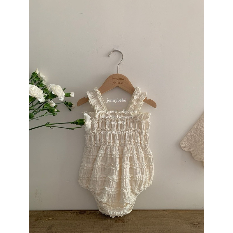 Suit 3 lỗ nhún bèo ngang cho bé Chin Chau Anh x Jennybebe ( Sẵn)