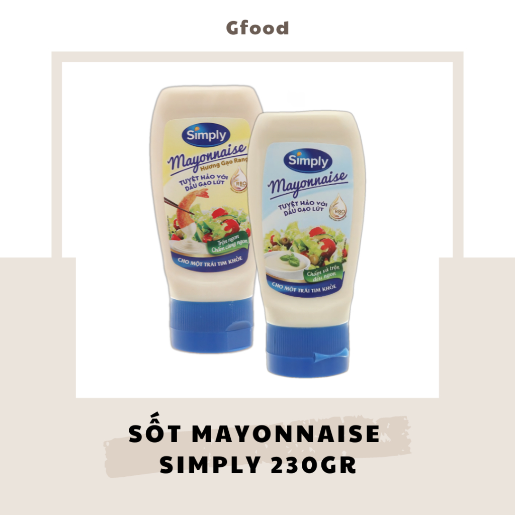 Simply Sốt Mayonnaise (Nguyên Bản, Hương Gạo Rang) 230gr