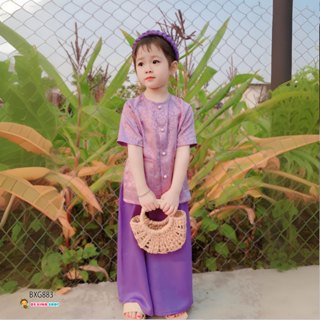 [BexinhshopVN] Bộ áo bà ba vân hoa TẶNG KÈM CÀI dễ thương cho bé gái BXG882