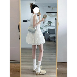 Váy Babydoll Trắng Phồng