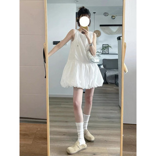 Váy Babydoll Trắng Phồng