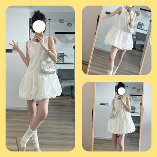 Váy Babydoll Trắng Phồng