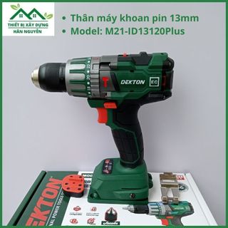 Thân máy khoan pin dekton m21-id13120plus,đầu jacobs 13mm không chổi than 21v có 3 chức năng