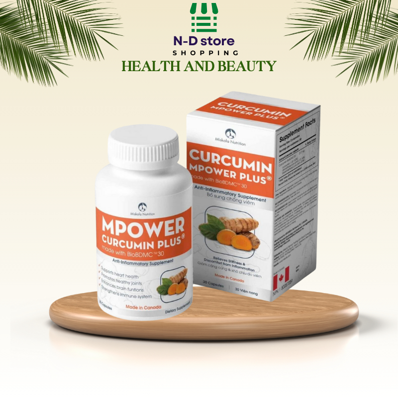 Mpower Curcumin Plus Viên uống hỗ trợ kháng viêm, giúp chống oxy hóa hiệu quả cao, nhập khẩu Canada
