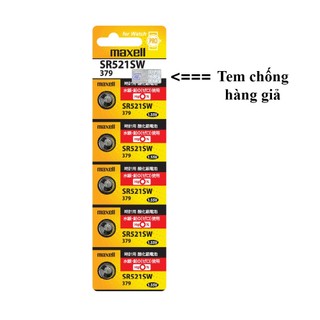 Pin Maxell 379 SR521SW dành cho đồng hồ dùng pin AG0 / 379 / SR521SW/ LR521 / (Loại tốt - Giá 1 viên)