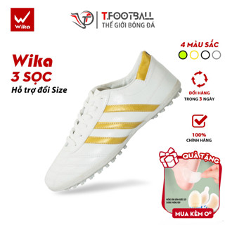Giày Đá Bóng WIKA 3 Sọc Khâu Full Đế Đinh TF Hỗ Trợ Bám Trụ Sân Cỏ Nhân Tạo