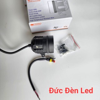 Đèn Trợ Sáng Kenzo40 Chip V4.2 Sáng Gom Mạnh , Chiếu Xa Tặng Len Vàng, Nhiệt Màu 6000k