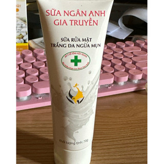 (hàng khuyến mãi) sữa rửa mặt trắng da ngừa mụn ngân anh gia truyền 70g