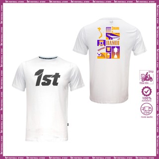 Áo thun unisex Hà Nội 1st logo to Trắng cổ tròn cotton Premium trẻ trung, thể thao mặc hàng ngày